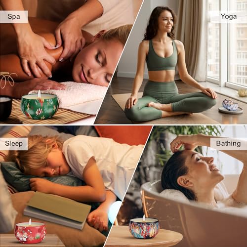 Christmas Candles Gifts Set for Women, 12 Bulk Scented Candles | Home Aromatherapy, Strongly Fragrance, Long Lasting, Portable Travel Tin for Spa Bath Yoga - color: SC05