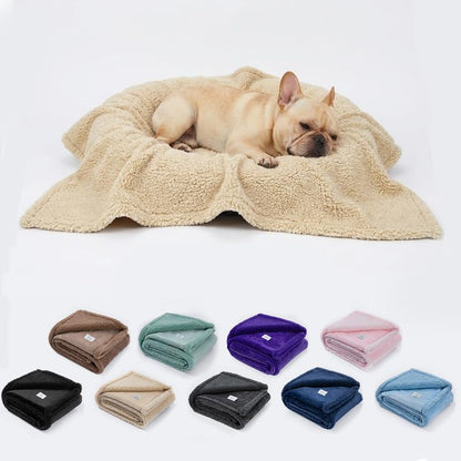 Waterproof Dog Blanket Reversible Pet Bed Cover Puppy Fluffy Cream Blankets Leakproof Sofa Couch Cover Cat Pet Blanket for Warm Washable-L - color: Cream, size: L-145*165cm(57*65in)