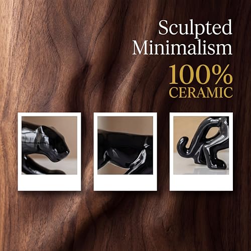 4.8" Hand-Carved Obsidian Leopard Figurine – Spotted Stone Crystal Animal, Unique Home Decor & Gift Idea, Quartz Crystal Specimen, 1pc, Artistic Decoration | Detailed Craftsmanship