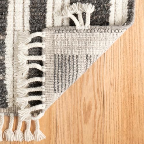 Dash & Albert Tory Grey/Ivory Plaid Hand Knotted Wool Rug, 3'x5' | /Ivory Hand Knotted Wool Rug, , Plaid Pattern - size: 3' x 5' (Rectangular)