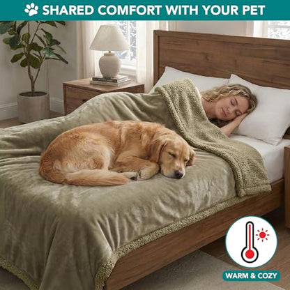 PetAmi Dog Blanket Small Medium Pet Cat Puppy Kitten, 40x29, Solid Taupe | 460 GSM, Soft Sherpa Fleece Throw, Reversible Plush Couch Cover Protector Crate Carrier Sofa Bed Car Seat, Machine Washable - color: Taupe/Taupe Sherpa, size: Medium - 29 X 40 Inch