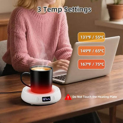 Coffee Mug Warmer for Desk Timer Candle Warmer Lamp Scented Wax Melt Melter | Smart Heated Electric Tea Coffee Cup Candle Wax Melter Warmer Plate for Home Office, 1-9H Auto Shut Off, Coffee Lover Gifts