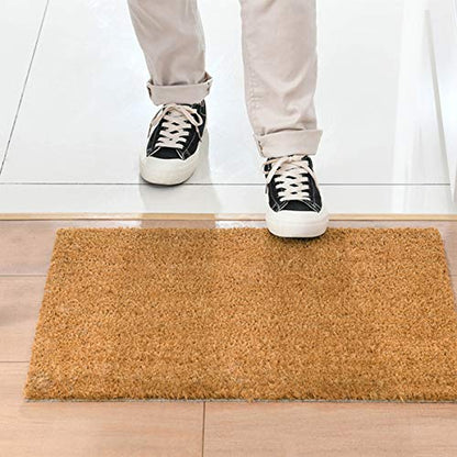Funny Entryway Outdoor with Heavy Duty Front Porch Patio Welcome Natural Coir Door Mat Novelty House Warming Gift Mat 23.7 x 15.7 inch (Woodland Pine Tree Night Sky)