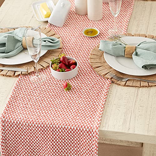 DII Woven Basics Collection 100% Cotton Knit Table Runner, 15x108, Spice - color: Spice, size: 15x108"