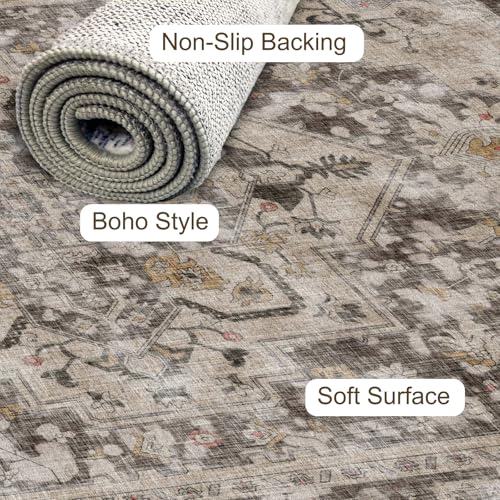 Modern Coffee 2x3 Washable Area Rugs | Non-Slip Entrance Mat, Indoor Entryway Small Rug, Bathroom & Bedroom & Kitchen Carpet, Durable Edge Binding Rugs - color: Brown Beige, size: 2' x 3' (Rectangular)