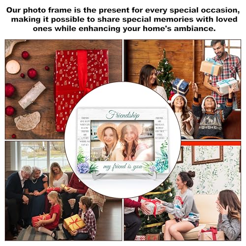 YSTEP Friendship Picture Frame, Best Friend Picture Frame, Long Distance Friendship Gifts, My Friend Is You Gifts, Wood 4x6 Photo Frame for Desk Display-B02 - style: Style 1