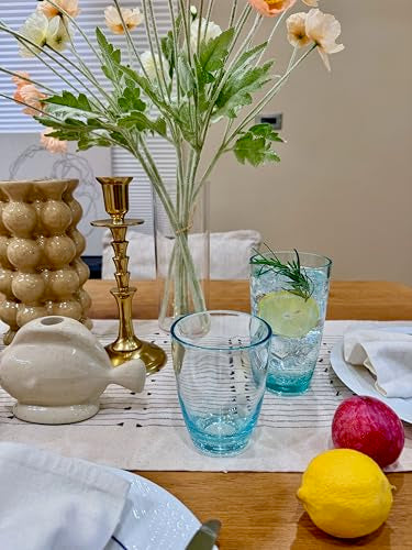 KLIFA- ETON- 15.2 & 20.8 ounce, Set of 8, Acrylic Tumbler & Highball Drinking Glasses Set, BPA-Free, Stackable Plastic Drinkware, Dishwasher Safe Cups, Turquoise - color: Turquoise, style: 15.2 & 20.8 ounces, Set of 8