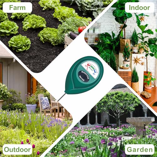 XLUX Plant Soil Moisture Meter, for Indoor and Outdoor use, Battery-Free | Since 2015, instant read, anti-rust 304 SST probe, Clear & Easy-to-Read Display, Single-Probe, less hurts to roots - color: Green