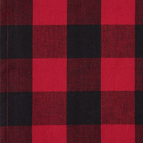 DII Buffalo Check Collection, Classic Farmhouse Cloth Napkin Set, 20x20, Red & Black, 6 Piece - color: Red & Black, size: 20" x 20" (Set of 6)
