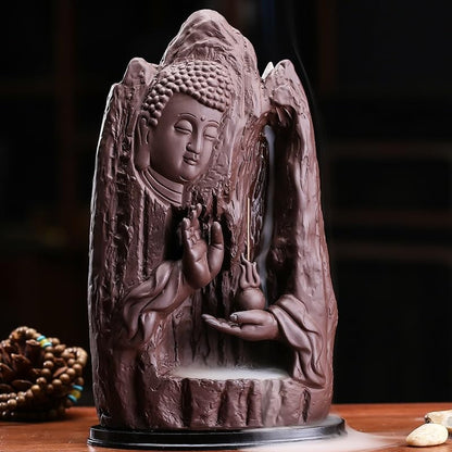 Incense Burner Aromatherapy Furnace Creative Viewing Rockery Waterfall Zen Home Accessories Backflow Incense Burner Ornaments Backflow Incense Burner
