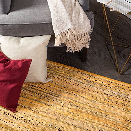 DII Chindi Home Collection Handwoven Multicolor Area Rag Run, 4x6', Mustard Yellow - color: Mustard Yellow, size: 4' x 6' (Rectangular)