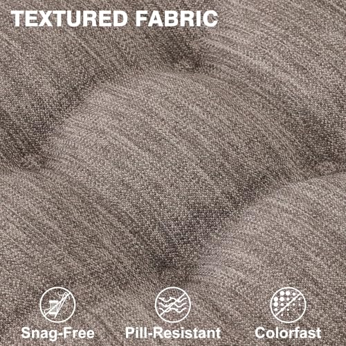 Shinnwa Dining Chair Cushions Set of 2, Dual-Layer Memory Foam Kitchen Chair Cushions, Patented Design Seat Pads with Ties, 16.5 x 16.5 x 3.5in, 2 Pack, Light Brown - color: Light Brown, size: 2 Count (Pack of 1)