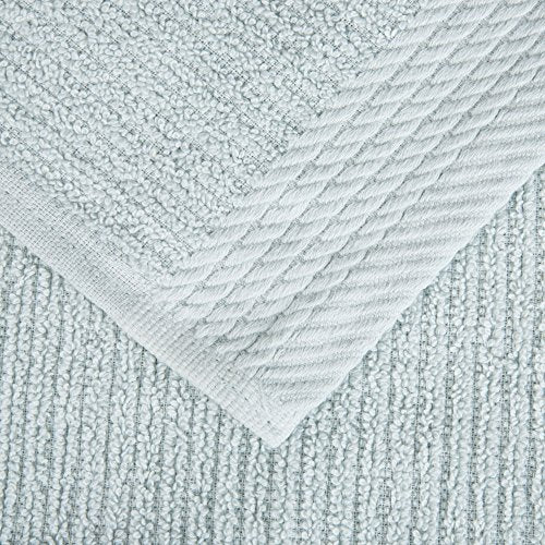 Lavish Home Ribbed 100% Cotton 10 Piece Towel Set - Seafoam - color: Seafoam, size: 27" x 54"
