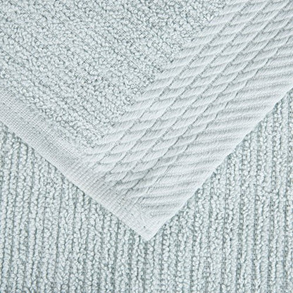 Lavish Home Ribbed 100% Cotton 10 Piece Towel Set - Seafoam - color: Seafoam, size: 27" x 54"
