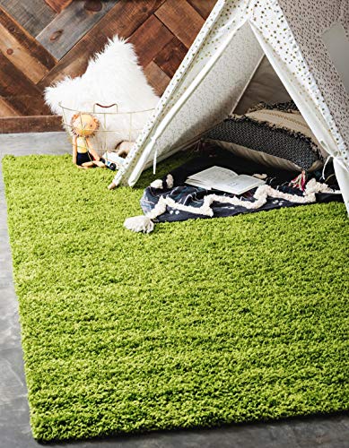 Unique Loom Solid Shag Collection Area Rug (2' x 3' 1" Rectangle, Grass Green) - color: Grass Green, size: 2' x 3'1" (Rectangular)