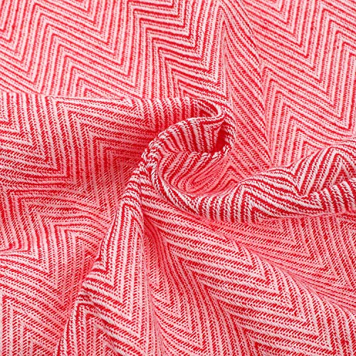 100% Cotton Hand Face Head Guest Gym Towel Set Washcloth Kitchen Tea Towel Dish Cloth Set of 4 (Red) - color: Red