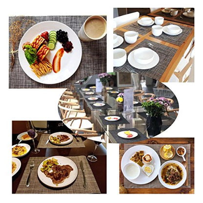 Placemats Place Mats Indoor Set of 6 Washable Easy to Clean PVC Placemat (Placemats Set of 6, Camel) - color: Camel, size: placemats set of 6