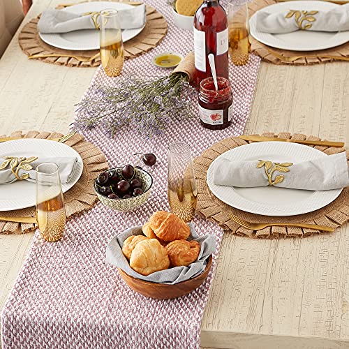 DII Woven Basics Collection 100% Cotton Knit Table Runner, 15x72, Pale Mauve - color: Pale Mauve, size: 15x72"