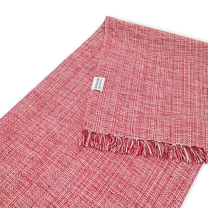 100% Cotton Table Runner - 72x13 Inch, Chambery Textured Table Runner, Durable & Elegant for Dining Table, Wedding, Restaurant, Oeko-TEX Certified - Winery/Red - color: Winery Red