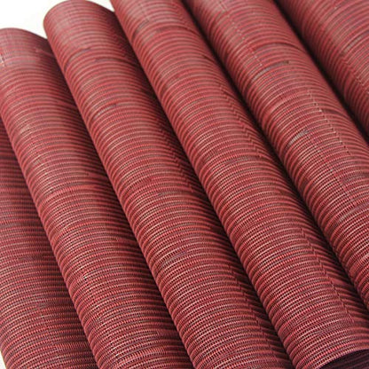 Placemats for Dining Table Washable Easy to Clean PVC Placemat Heat-resistand Woven Vinyl Wipe Clean Table Mats (placemats Set of 6, Bamboo Red) - color: Bamboo Red, size: placemats set of 6