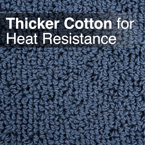 RITZ Terry Potholder & Hot Pad: Unparalleled Heat Resistant, Durable 100% Cotton – Ergonomically Designed for Optimal Grip – Easy-Care Machine Washable – 2-Pack, Federal Blue - color: Federal Blue, size: 2-Pack