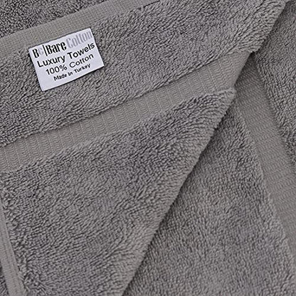 Monogrammed Hand Towel, Personalized Gift, Set of 2- Silver Block Letter Embroidered Towel - Extra Absorbent 100% Turkish Cotton - Soft Terry Finish - Initial L Gray - color: Gray & Silver, size: Initial L