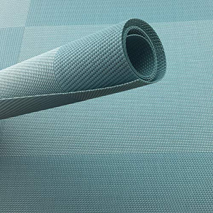Vinyl Blue Placemats Heat Resistant Dining Table Mats Non-Slip Washable Place Mats Set of 6 （Blue） - color: Blue