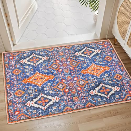 Boho Indoor Doormat Non Slip,Small Area Rug,20"x32" | Floor Doormat,Bath Rug,Throw Rugs,Rubber Backed,Machine Washable,Bathroom,Entryway,Kitchen,Hallway - color: Boho3