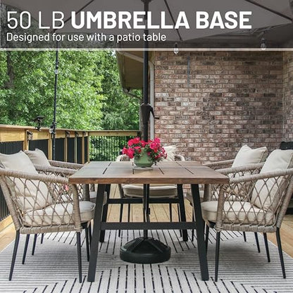 US Weight Durable 50 Pound Fillable Umbrella Base Designed to be Used with a Patio Table - color: Black