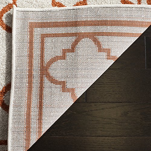 SAFAVIEH Amherst Collection Accent Rug - 2'6" x 4', Beige & Orange, Moroccan Trellis Design, Non-Shedding & Easy Care, Ideal for High Traffic Areas in Entryway, Living Room, Bedroom (AMT422F) - color: Beige/Orange, size: 2'7" x 4' (Rectangular)