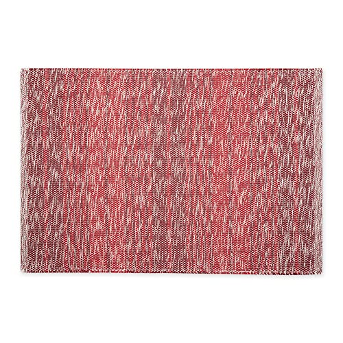DII Woven Rag Rug Collection Recycled Yarn Variegated Rustic Stripe, 2x3', Barn Red - color: Barn Red