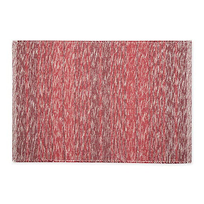 DII Woven Rag Rug Collection Recycled Yarn Variegated Rustic Stripe, 2x3', Barn Red - color: Barn Red