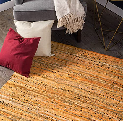 DII Chindi Home Collection Handwoven Multicolor Area Rag Run, 20x31.5, Mustard Yellow - color: Mustard Yellow, size: 1'8" x 2'8" (Rectangular)