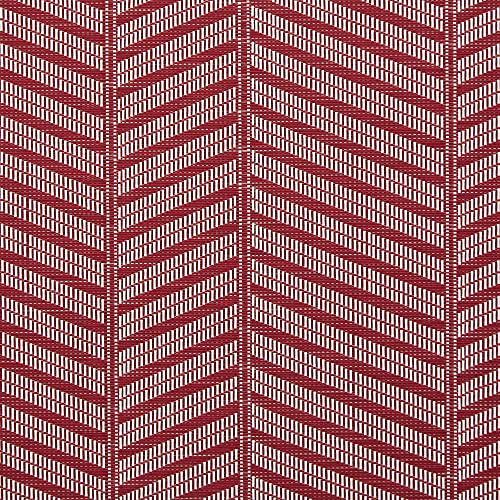 DII Farmhouse Stripe Woven Tabletop Collection Placemat Set, 13x17.25, Barn Red, 6 Piece - color: Barn Red