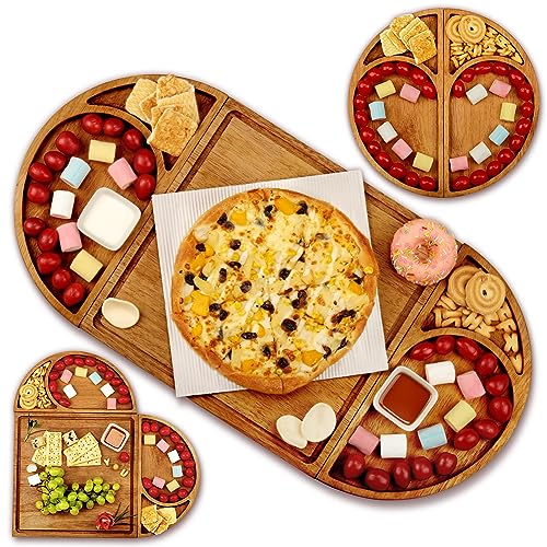 Premium Solid Wood Charcuterie Board Gift Set - Extra Large Magnetic Cheese Board Wooden Tray Serving Platter Housewarming, Christmas, and Valentine's Gifts