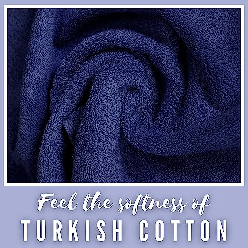 Personalized Towels, Hotel & Spa Quality, Super Soft, Highly Absorbent, Bathroom Sets, 100% Cotton Monogrammed towels 6 Piece Towel Set, Includes 2 Bath Towels, 2 Hand Towels, 2 Washcloths, Navy - color: Navy, size: 6 Piece Towel Set (Bath, Hand, Washclot