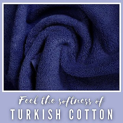Personalized Towels, Hotel & Spa Quality, Super Soft, Highly Absorbent, Bathroom Sets, 100% Cotton Monogrammed towels 6 Piece Towel Set, Includes 2 Bath Towels, 2 Hand Towels, 2 Washcloths, Navy - color: Navy, size: 6 Piece Towel Set (Bath, Hand, Washclot