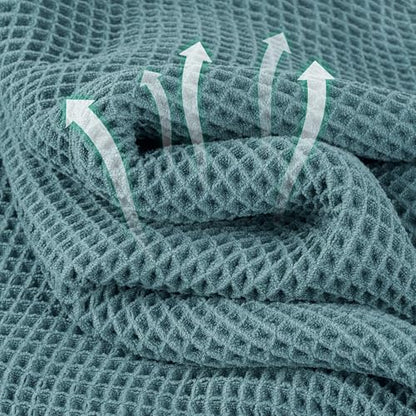 Microfiber Waffle Hand Towels, 2 Pieces, Soft, Absorbent, Fast Drying, Lint Free 430 GSM (Green) - color: Green