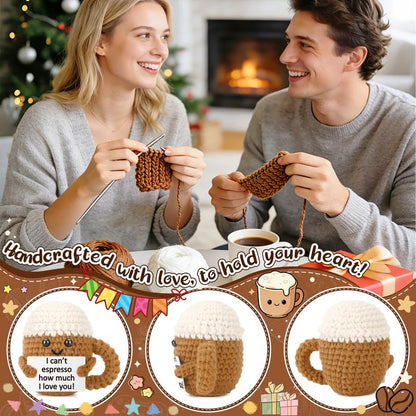 Xinezaa Mini Anniversary Birthday Coffee Gifts for Him Her Boyfriend | Gifts for Husband Wife Girlfriend Couples Women Men, Funny Handmade Crochet, Romantic Valentines Christmas I Love You Gift - style: Love