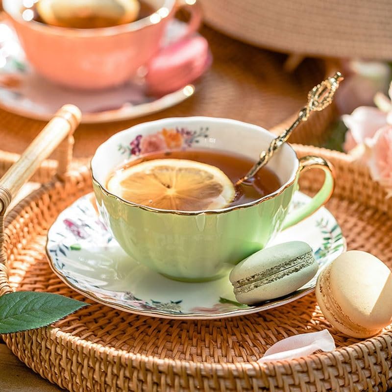 British Multicolor Ceramics Afternoon Tea Coffee Cup Saucer Set Wedding Gift - color: Styles2