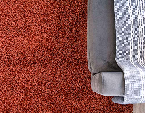 Unique Loom Solid Shag Collection Area Rug (2' x 3' 1" Rectangle, Terracotta) - color: Terracotta, size: 2' x 3'1" (Rectangular)