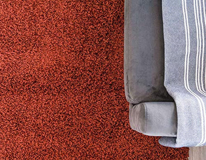 Unique Loom Solid Shag Collection Area Rug (2' x 3' 1" Rectangle, Terracotta) - color: Terracotta, size: 2' x 3'1" (Rectangular)