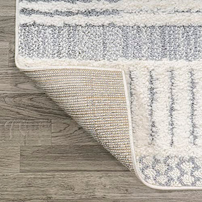 JONATHAN Y Geometric High-Low Cream/Gray Indoor Area Rug 4X6 ft, Kerstin for Living Room, Bedroom, Kitchen, Office, Easy-Cleaning, High Traffic, Pet-Friendly, Non-Shedding SNT100A-4 - size: 3'11" x 6' (Rectangular)
