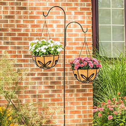 Kingbuy Metal Hanging Planter Basket with Coconut Fiber Liner Chain Wire Plant Holder 10 Inch Flower Pot for Indoor Outdoor Decor, Butterfly Pattern, 2 Pack - size: 10 Inch, style: Butterfly