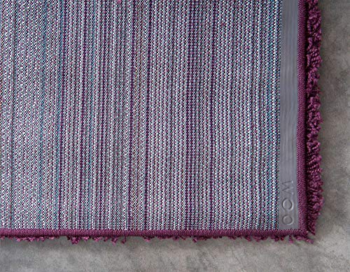 Unique Loom Solid Shag Collection Area Rug (2' x 3' 1" Rectangle, Eggplant Purple) - color: Eggplant Purple, size: 2' x 3'1" (Rectangular)