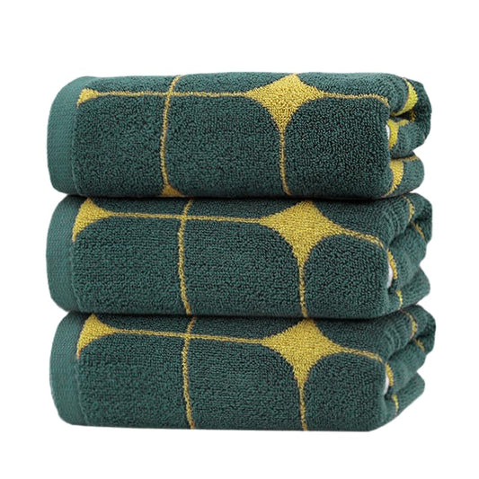 Towels Set 100% Cotton Soft Hand Towels Cute Diamonds Design for Bathroom, Absorbent Decorative Hand Towels Set for Shower, Spa, Daily (Yellow 3 Pack, Diamond) - color: Yellow 2, size: 3 pack
