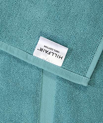 Hillfair Premium 600 GSM 6 Piece Aqua Cotton Bath Towel Set - 2 Bath, 2 Hand & 2 Washcloths - Machine Washable, Hotel Quality, Super Soft & Absorbent - color: Sea Green, size: 6 Piece Towel Set