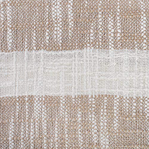 DII Mid-Century Modern Slub Stripe Woven Throw, Taupe, 50x60 - color: Taupe