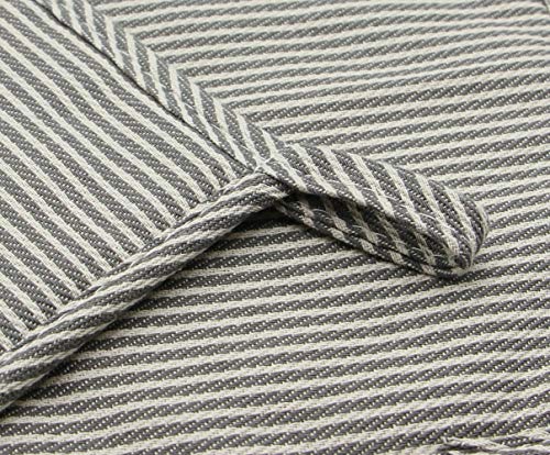 Cotton Oven Mitts and Pot Holders Set, Grey Stripes, Set of 3 | Quilted Oven Mitts Heat Resistant, Pot Holders and Oven Mitts For Kitchen