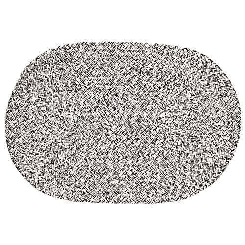 Super Area Rugs Farmhouse Braided Rug Cotton Kitchen Reversible Carpet, Black & White, 2' X 3' Oval - color: Black & White, size: 2' x 3' (Oval)